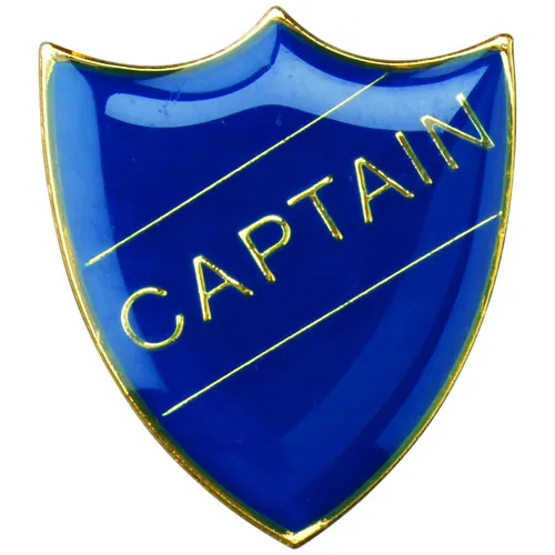 SCHOOL SHIELD BADGE (CAPTAIN) BLUE - 1.25in