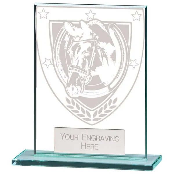 Millennium Equestrian Jade Glass Award 110mm