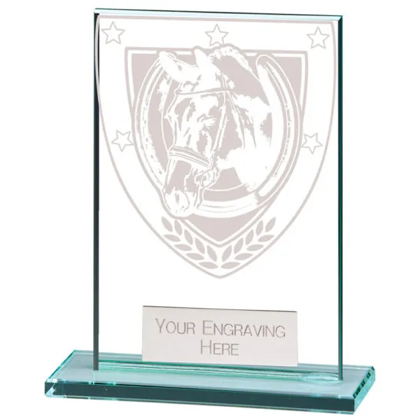 Millennium Equestrian Jade Glass Award 80mm