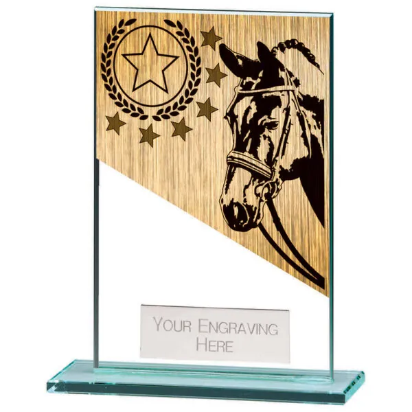 Mustang Equestrian Jade Glass Award 125mm