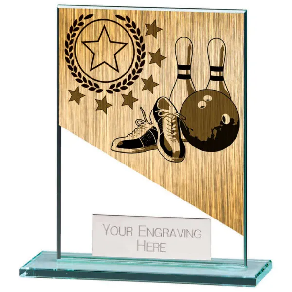 Mustang Ten Pin Bowling Jade Glass Award 110mm