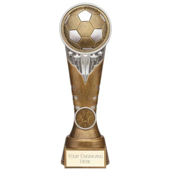 Ikon Tower Football Award Antique Silver & Gold 225mm