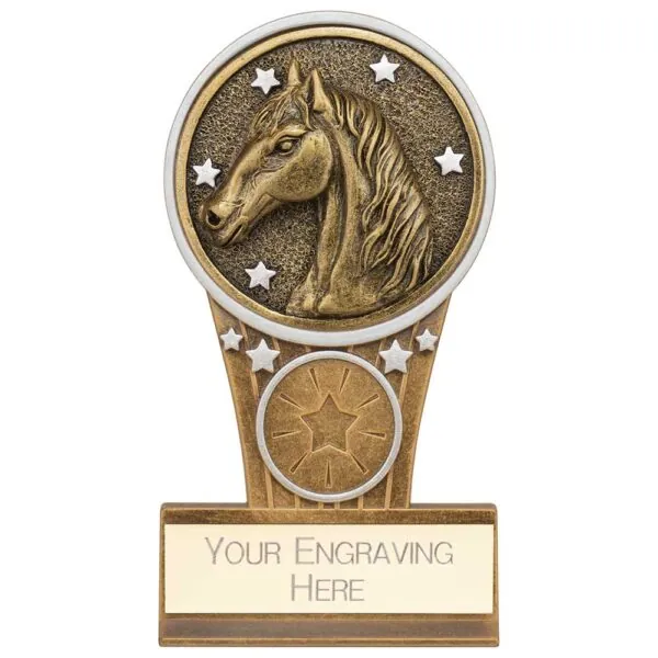 Ikon Tower Equestrian Award Antique Silver & Gold 125mm