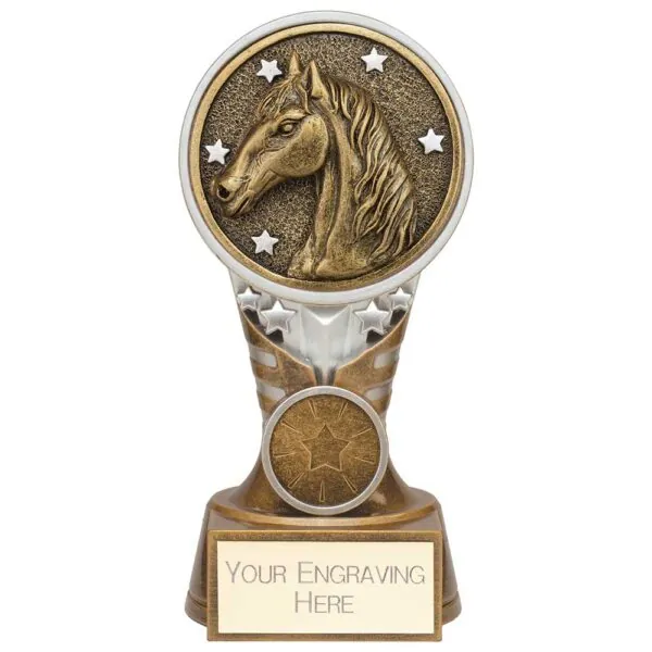 Ikon Tower Equestrian Award Antique Silver & Gold 150mm