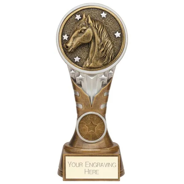 Ikon Tower Equestrian Award Antique Silver & Gold 175mm