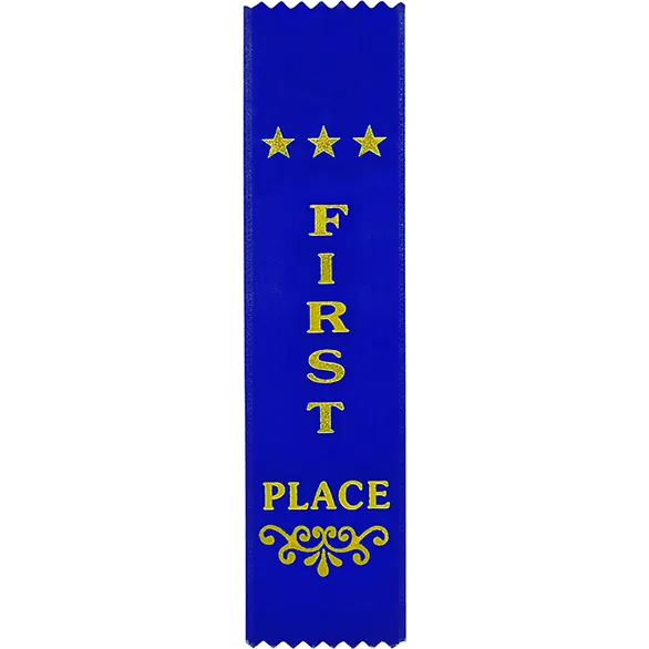 Recognition 1st Place Ribbon Blue 200 x 50mm