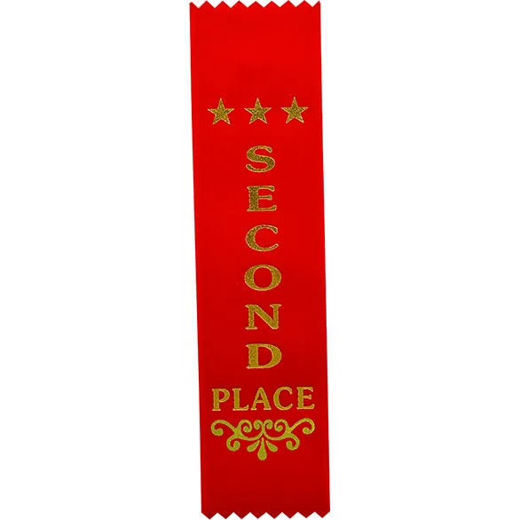 Recognition 2nd Place Ribbon Red 200 x 50mm