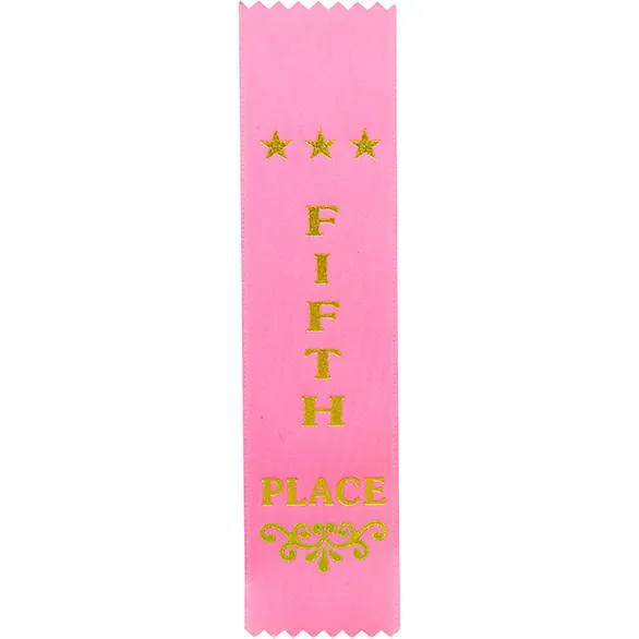 Recognition 5th Place Ribbon Pink 200 x 50mm